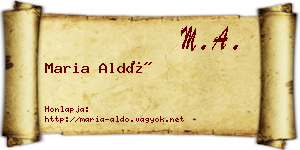 Maria Aldó névjegykártya